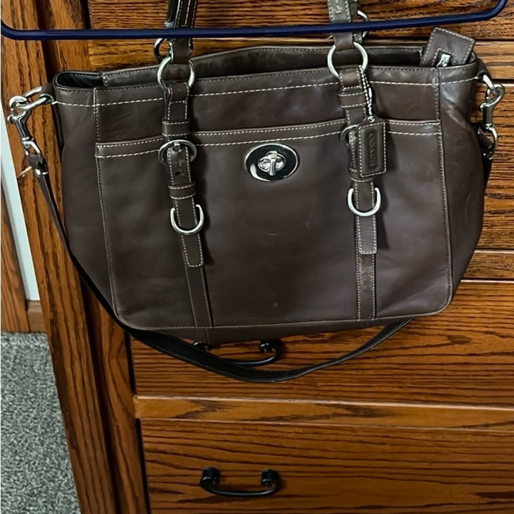 Coach Brown Leather Tote Bag